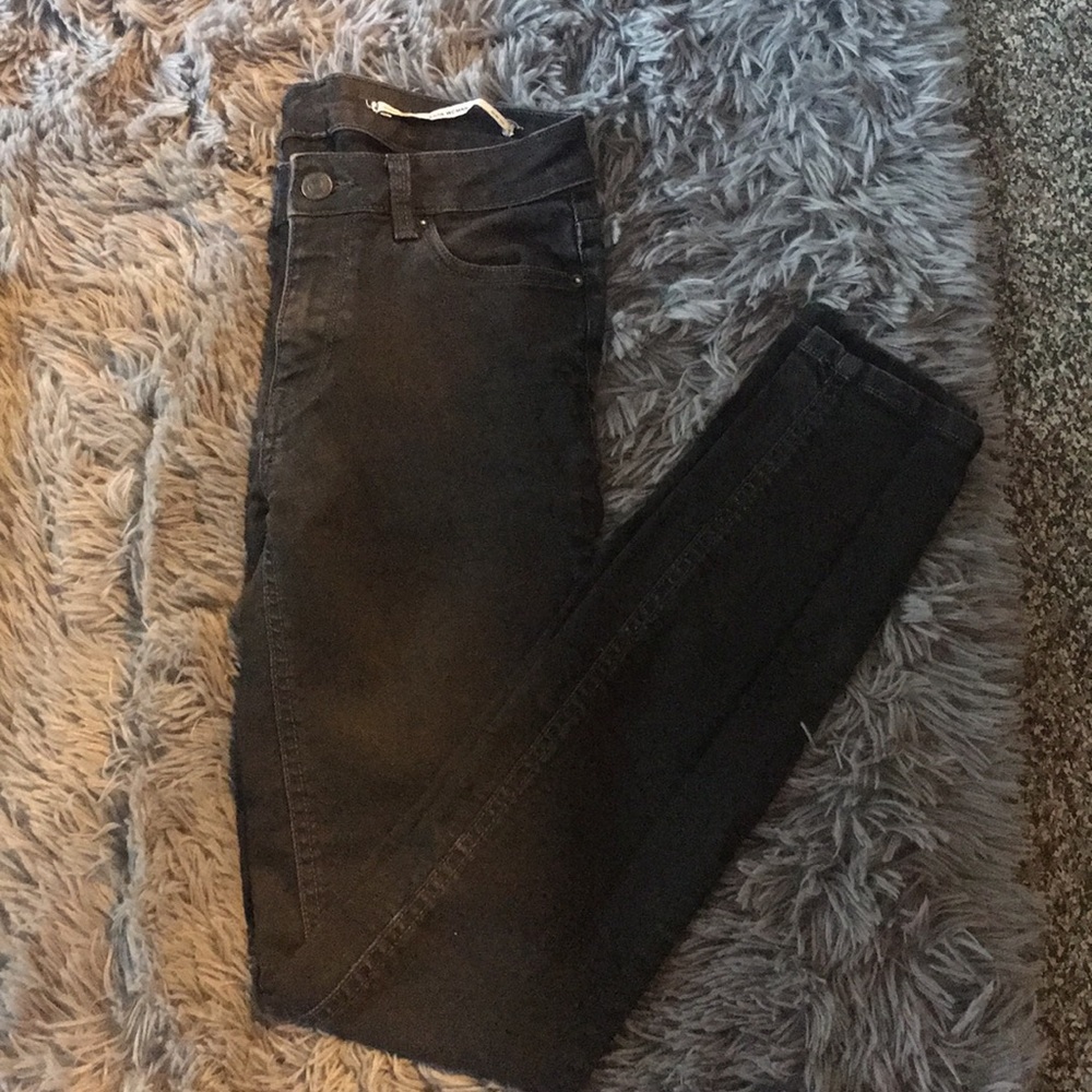 Zara women black medium rise skinny jean | size 2